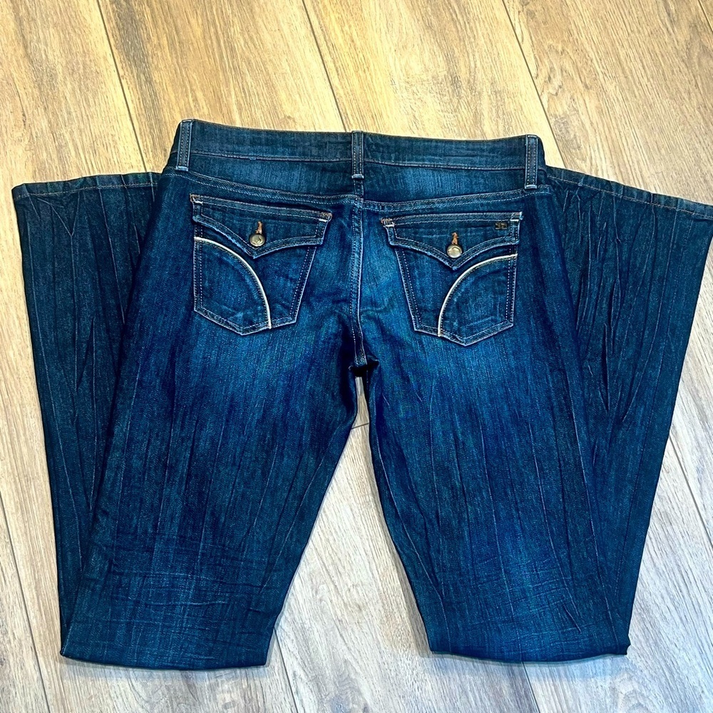 EUC 🎉 JOE’s Jeans ROCKER Dark Blue Long Low Waist Denim Blue Jeans W 29 L 34